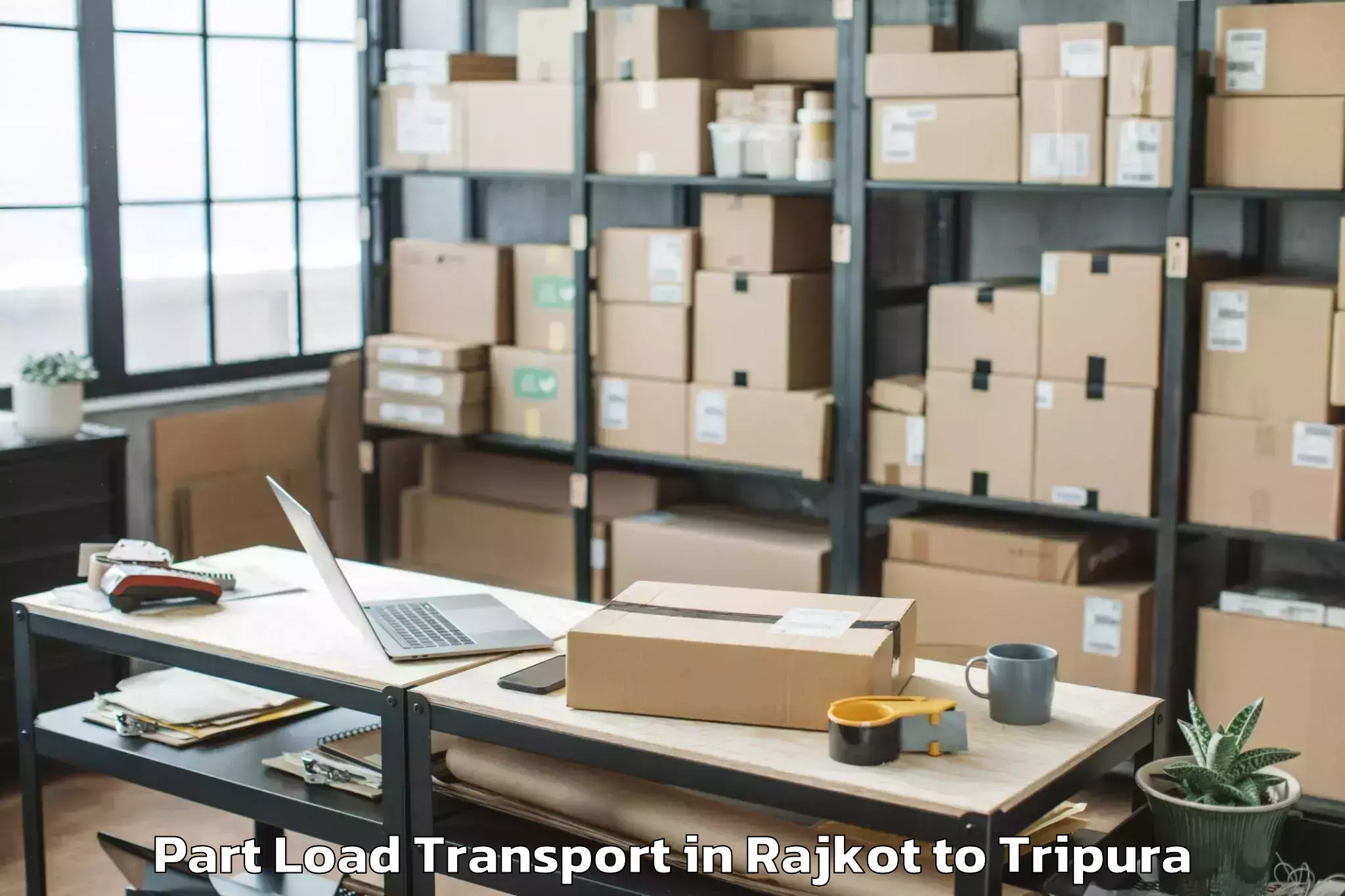 Trusted Rajkot to Tulashikhar Part Load Transport